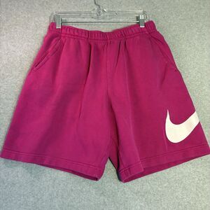 Nike Sportswear Magenta Pink Fleece Shorts Men’s Large Swoosh Logo Casual